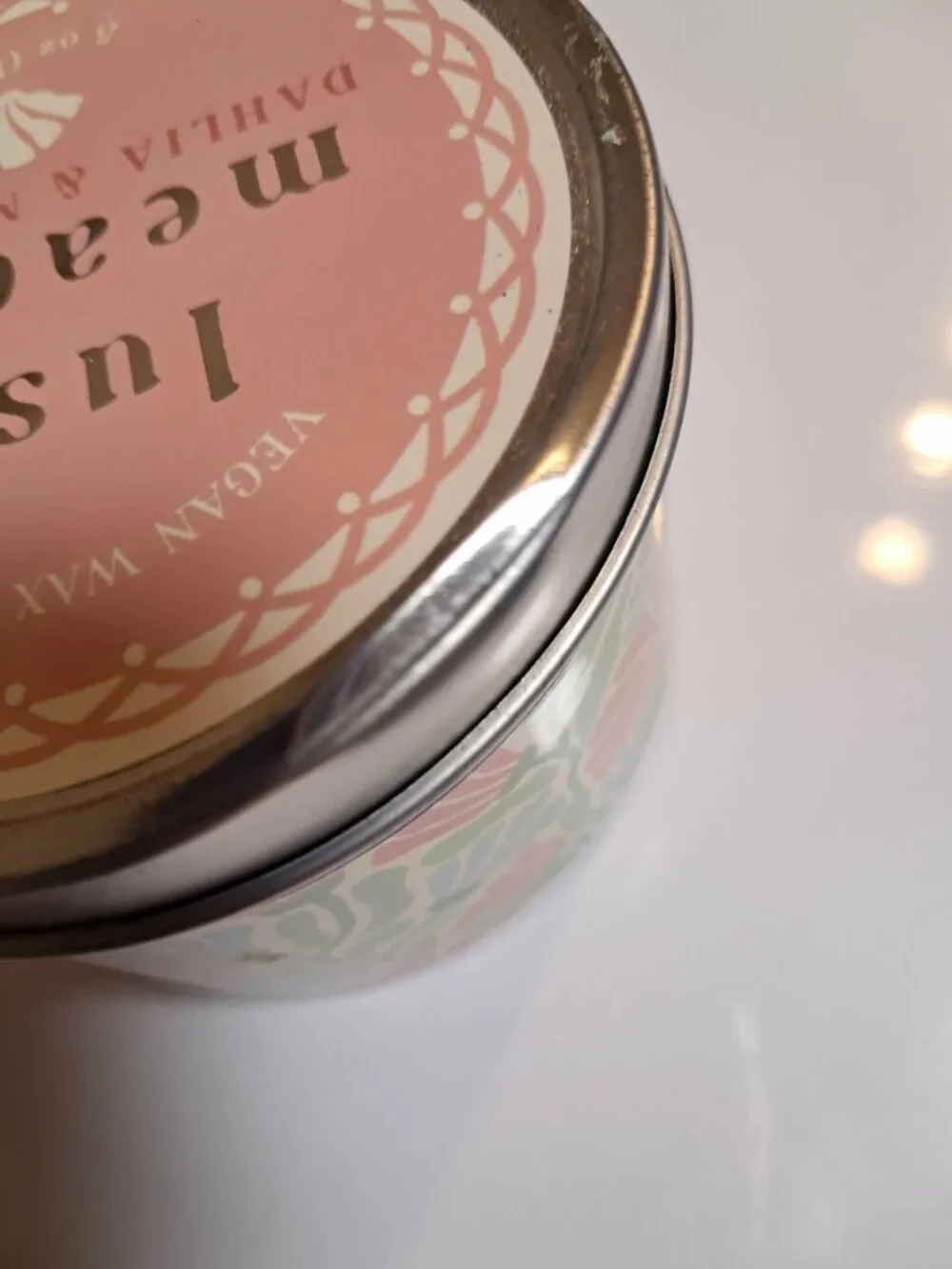 Lush Meadow Dahlia Magnolia 5 oz Vegan Wax Travel Candle